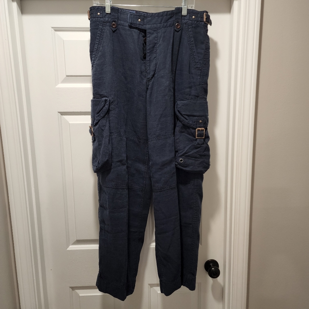 Polo Ralph Lauren Navy Nautical Cargo Pants Size 33/32